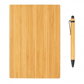 Bambusowy notatnik A5 z bambusowym długopisem