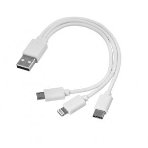 Kabel USB 3w1 micro USB + USB typ C + Lightning